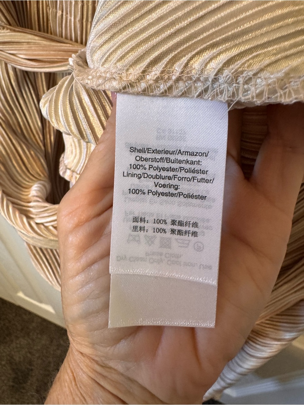 DKNY NWT Beige Taupe Pleated Midi Dress Removable Waist Tie 2 Small flaws Size 4 - Picture 10 of 16